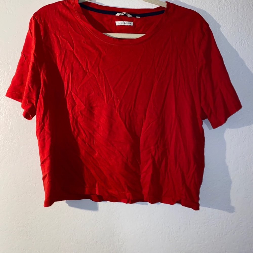 Red Wrangler Crop Top Size Large